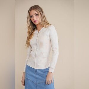 Udel Beige Tie Dye Zip Up Hoodie